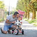 Дитячий триколісний велосипед із козирком, багажником і сумкою рожевий Smoby 741401, фото 7