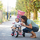 Дитячий триколісний велосипед із козирком, багажником і сумкою рожевий Smoby 741401, фото 6