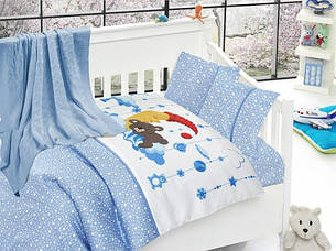 Дитяча постільна білизна з в'язаним пледом First Choice Nirvana Sleeper Mavi N 409, фото 1