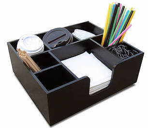 Барний органайзер для кафе 30х25х11см (8 відділень, тип 2) чорний, фото 1