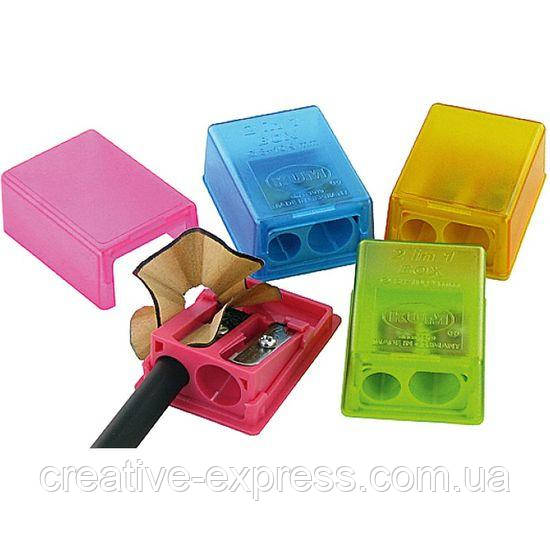 Точилка з конт. "Box" пласт. подвійна