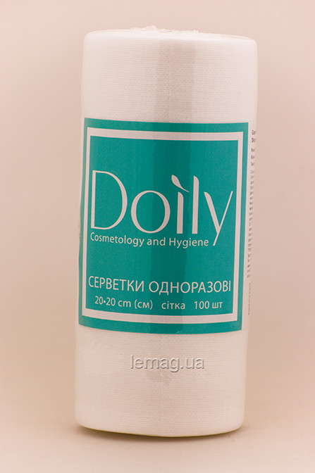 Doily Серветки в рулоні 20см х 20см спанлейс, СІТКА, в рулоні 100 шт