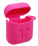 Чохол для навушників AirPods 1/2 рожевий неон, фото 4