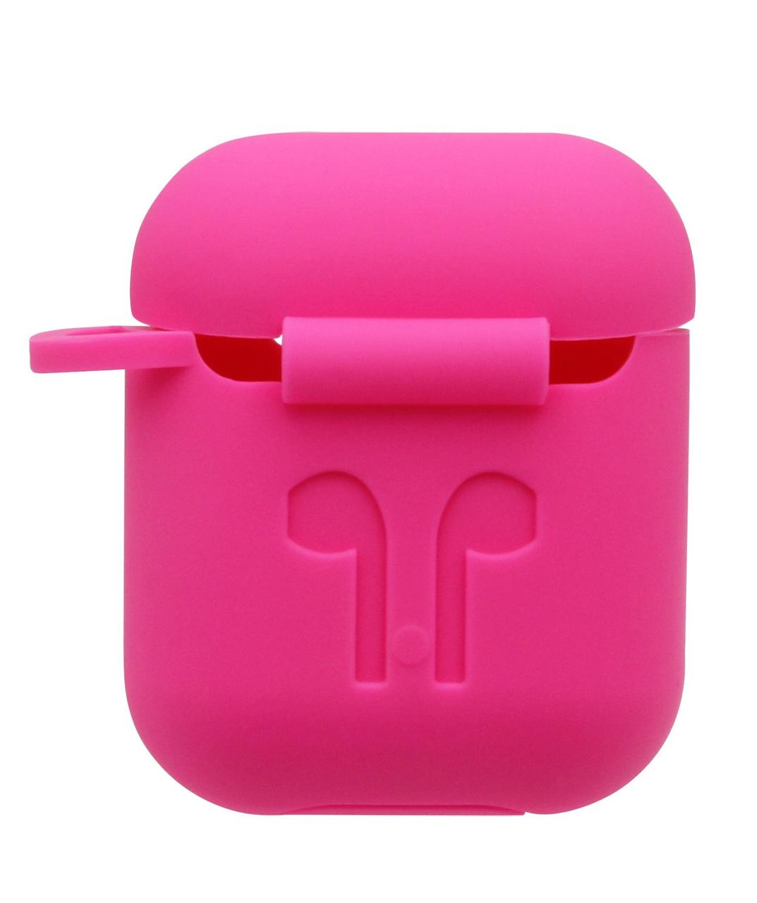 Чохол для навушників AirPods 1/2 рожевий неон