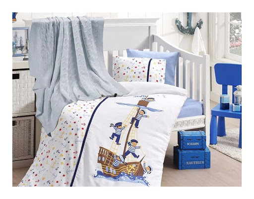 Дитяча постільна білизна з в'язаним пледом First Choice Nirvana Sailors N 421