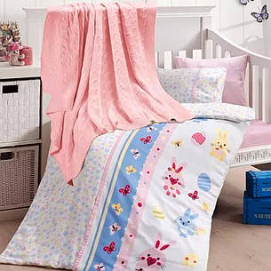 Дитяча постільна білизна з в'язаним пледом First Choice Nirvana Sweet Toys Pembe N 423, фото 1