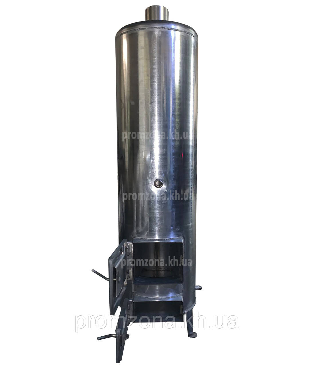 Дровяной водонагреватель "Титан" на 200 литров (колонка) из нержавейки - фото 2 - id-p1395110144