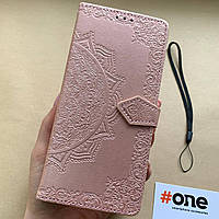 Чехол-книга для Samsung Galaxy A52 книжка с визитницей с узором на телефон самсунг а52 розовая art