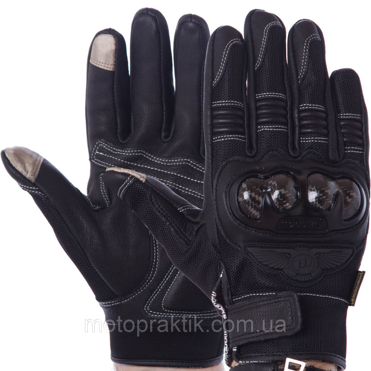 MADBIKE MAD-02L Gloves Black, M, Мотоперчатки із захистом