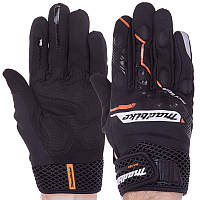 MADBIKE MAD-62 Gloves Black/Orange, L Мотоперчатки текстильні з захистом