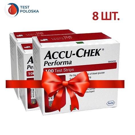 Тест-смужки Акку-Чек Перформа (Accu-Chek Performa) 100 шт. 8 упаковок, фото 1