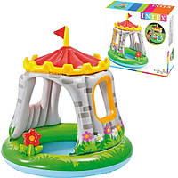 Детский надувной бассейн с навесом Intex "Королевский замок" 122х122 см, Детский бассейн с крышей для малышей