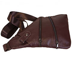 Якісна Чоловіча шкіряна сумка Dovhani R1901BROWN-111 Коричнева, фото 5