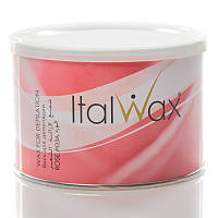 Теплий, щільний кремовий віск для депіляції з тальком в банку "Рожевий", 400 мл ItalWax
