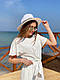 Чудова біла пляжна капелюх з декором, фото 3
