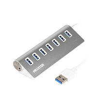 Разветвитель-хаб 7xUSB 3.0 Type-A на 7 портов Maxxter HU3A-7P-01 металл