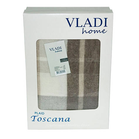 Плед Vladi Toscana No1 полуторний 140x200 см з кашеміром 02/PETRA білий-св.беж-бл.кор, фото 2