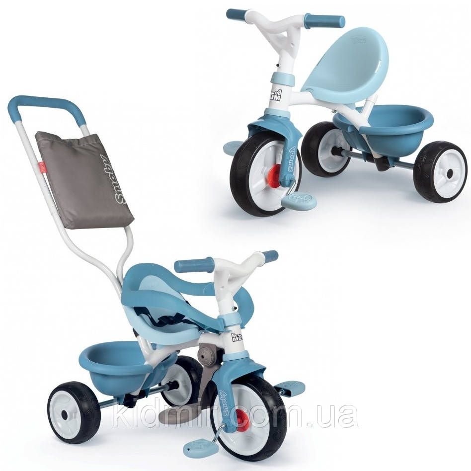 Дитячий триколісний велосипед 3 в 1 Бі Муві Комфорт блакитний Smoby 740414
