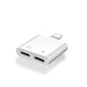 Перехідник Splitter P-2407 Lightning Jacks 2в1 для навушників та зарядки, фото 1