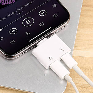 Перехідник Splitter P-2407 Lightning Jacks 2в1 для навушників та зарядки, фото 3