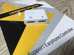 Перехідник Splitter P-2407 Lightning Jacks 2в1 для навушників та зарядки, фото 5