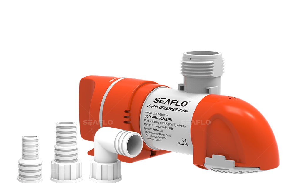 Низько профільна автоматична трюмна помпа 800GPH 12V Seaflo SFBP1-G800-14A
