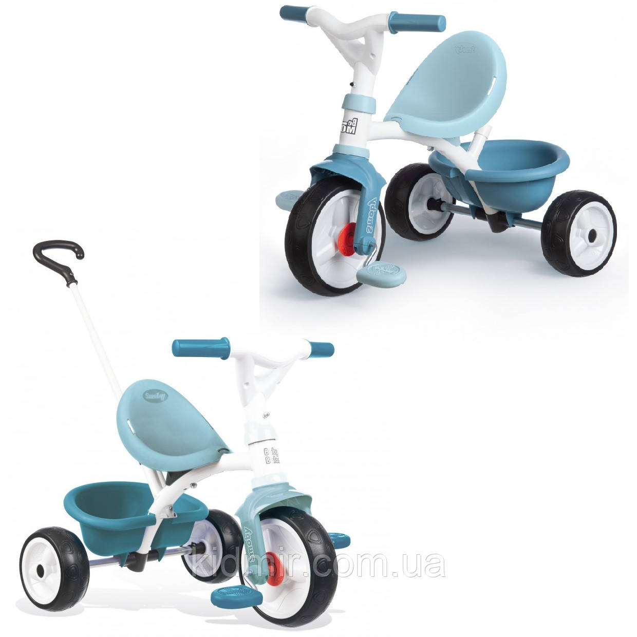 Дитячий триколісний велосипед 2 в 1 Бі Муві блакитний Smoby 740331