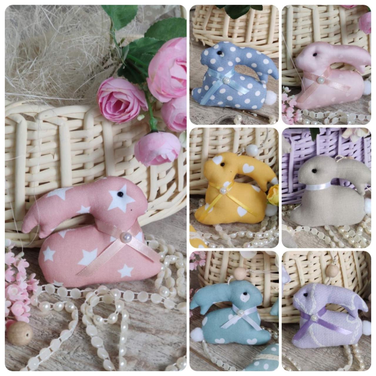 Великодній кролик,, текстильна іграшка кролик, декор на Великдень,, фото 1