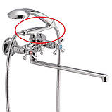 Тримач Лійки душу НА ЗМІШУВАЧ для душу ванни двовентильний (вилка) Champion Smes, фото 3