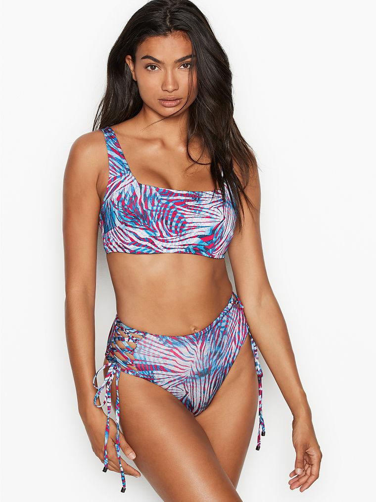 Купальник Victoria's Secret? Топ і плавки з високою талією 34C (75C)/ S, Синій