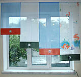 Комплект панельних фіранок Firanka Русалка карниз 200см червоний з блакитним (2п), фото 2