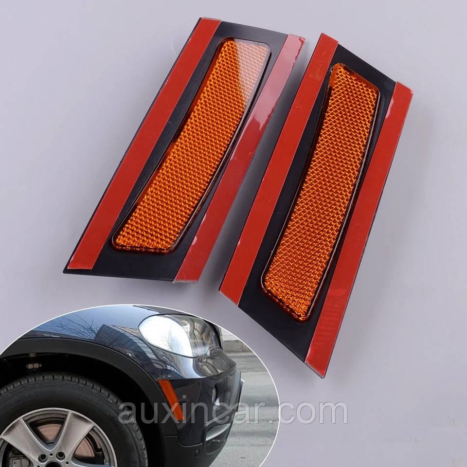 Оранжевый катафот / отражатель в передний бампер bmw X5 E70. ПРАВЫЙ - фото 1 - id-p1395251897
