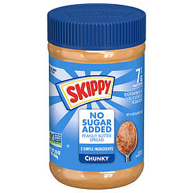 Арахісова паста без цукру Skippy No Sugar Added Chunky 454g