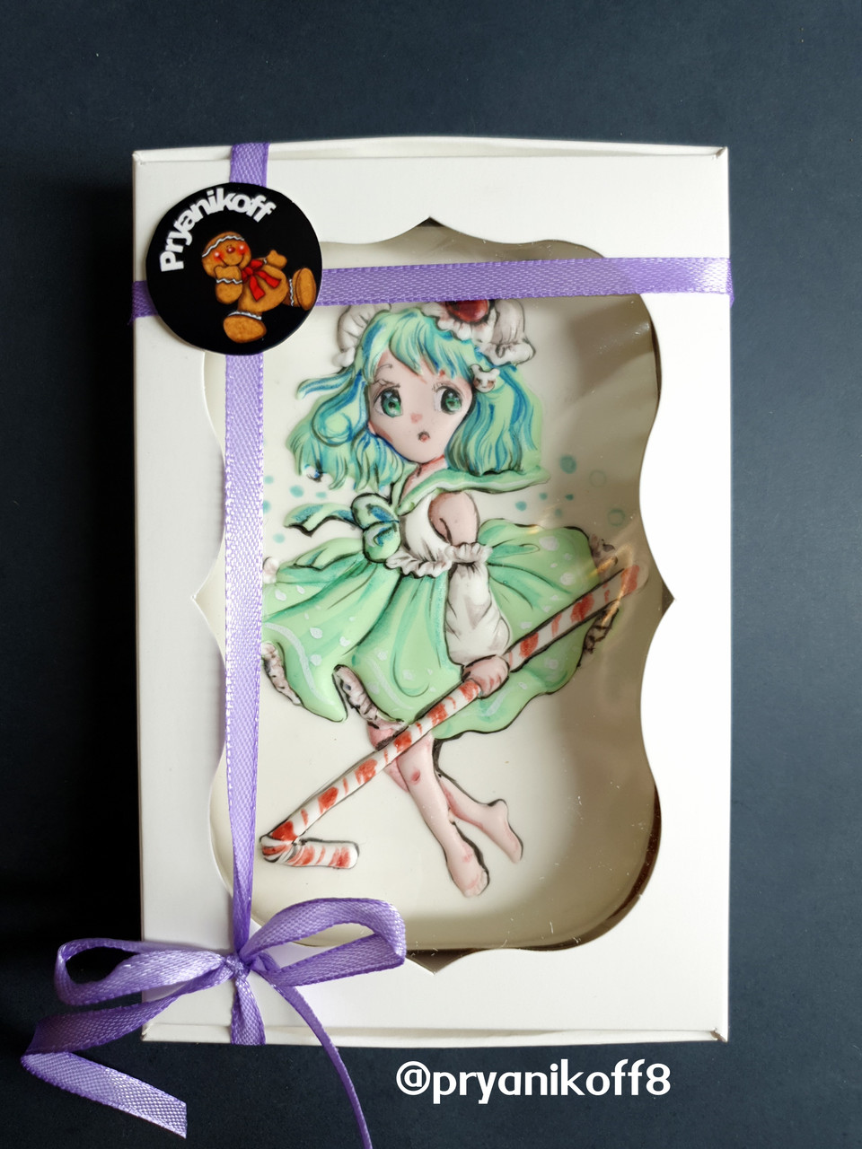 Подарочный имбирный пряник "Anime girl" имбирно-медовый пряник - фото 2 - id-p1395369543