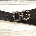 Ремінь шкіряний у стилі Dolce&Gabbana D&G (Дольче Габбана), фото 4