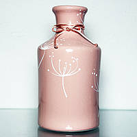 Ваза Керамическая Бутыль Розовый Одуванчик / Ваза Керамическая Бутыль Розовый Одуванчик 22 см