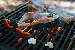 Чавунна решітка гриль BBQ 525*350 мм