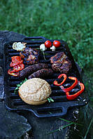 Чавунна решітка гриль BBQ 415*255 мм з ручками