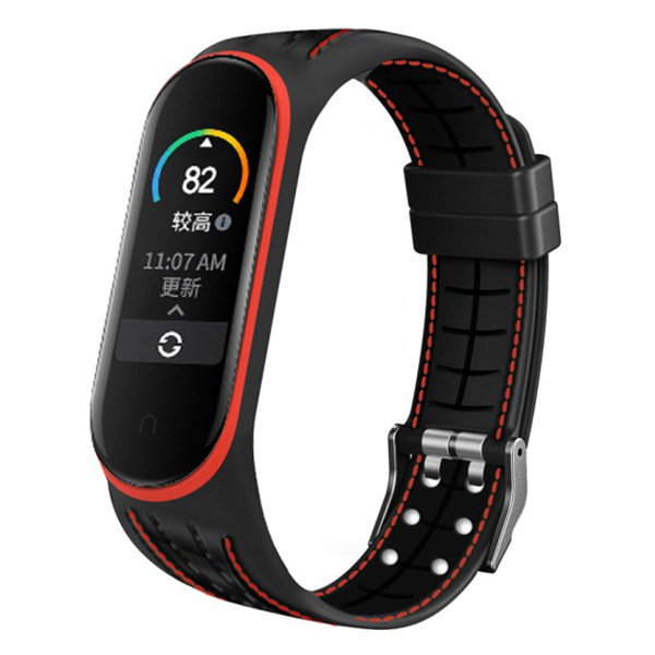 Ремінець Two-line Pattern для Xiaomi Mi Band 5 / 6 Red
