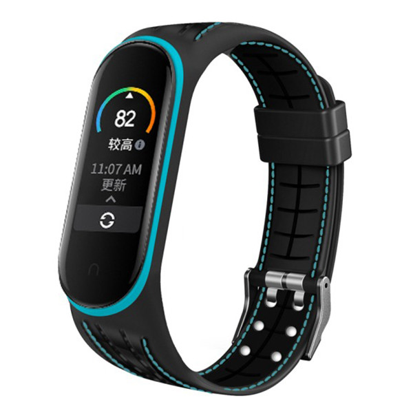 Ремінець Two-line Pattern для Xiaomi Mi Band 5 / 6 Blue