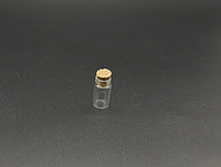 Стеклянная мини бутылочка баночка с пробкой 11 * 22 мм - 1 мл