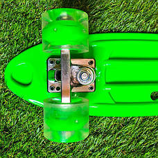Скейтборд пенні борд зі світними колесами з малюнком пенні борд пенні борд пенниборд пениборд зелений, фото 3