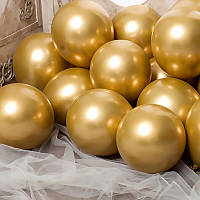 Шар хром золото 1шт воздушный надувной 12" 1569. Надувные воздушные шары хром