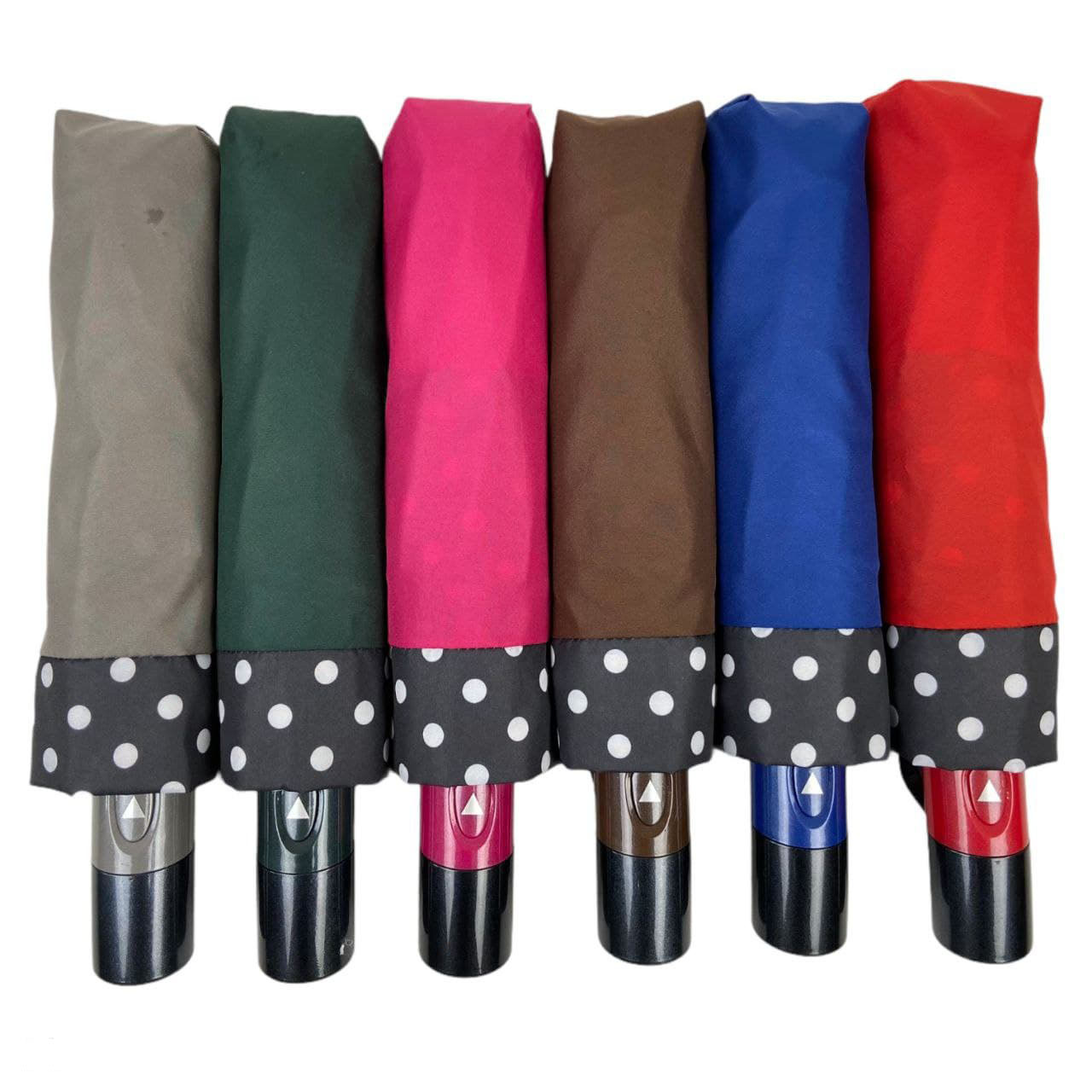 Оптом Жіноча парасолька напівавтомат на 8 спиць із малюнком гороху, від SL, 7009