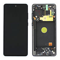 Дисплей для Samsung Galaxy Note 10 Lite N770, модуль (экран) с рамкой, черный, оригинал (GH82-22055A)