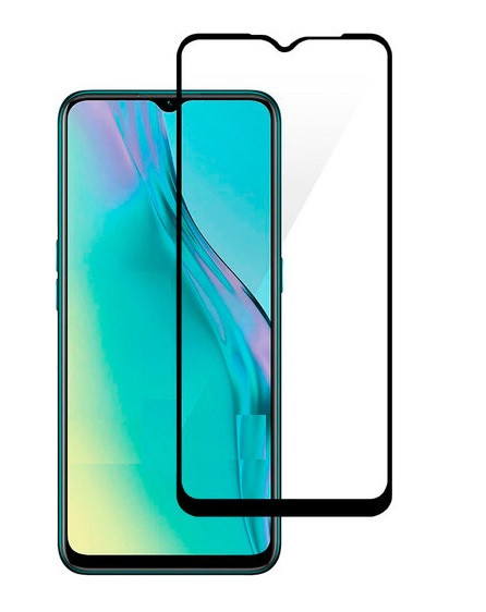 Скло захисне для Oppo A31 | A5 2020 | A9 2020 | Realme 5 (0,3мм, 5D, чорне) Full Glue, фото 1