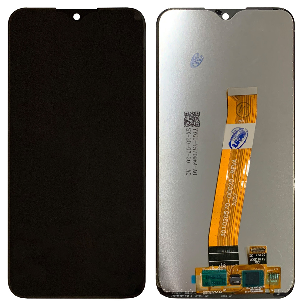 Дисплейний модуль (екран) для Samsung A015 (2020) M01 (M015) Чорний (широкий конектор (OEMC)
