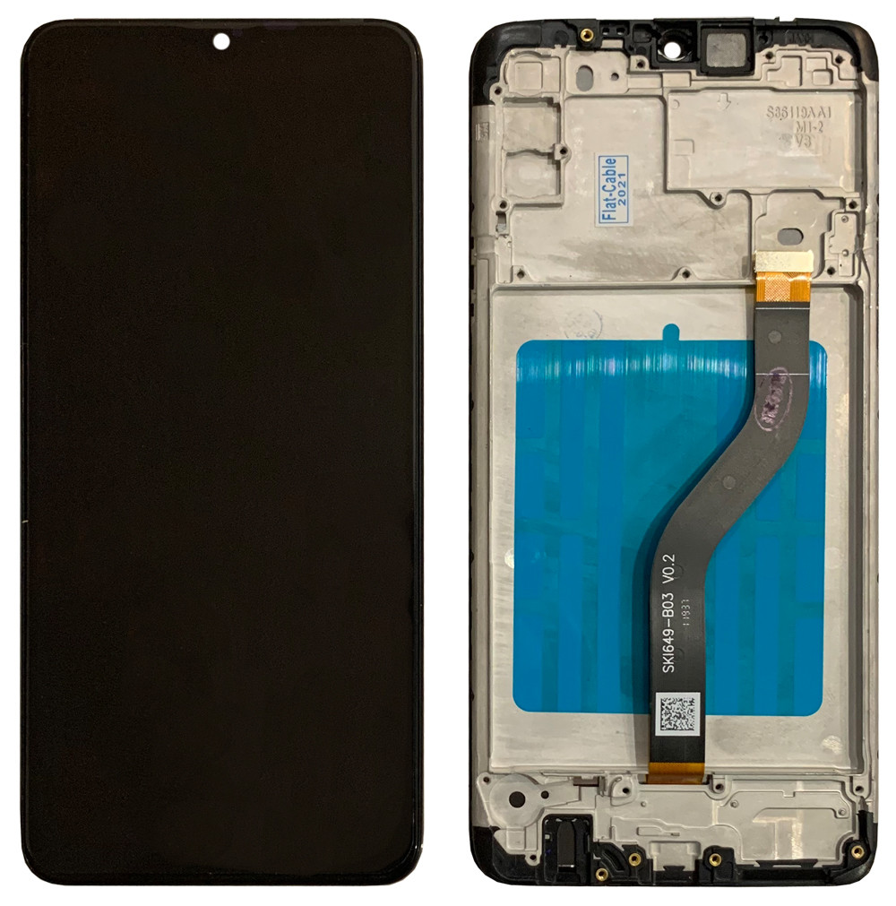 Дисплейний модуль (екран) для Samsung A207 Galaxy A20S (2019) чорний з рамкою (PRC)