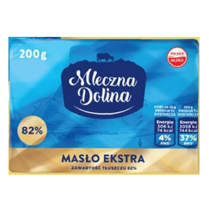 Олива Вершкова 82% Mleczna Dolina Maslo Ekstra 200 г Польща (5 шт./1 уп)