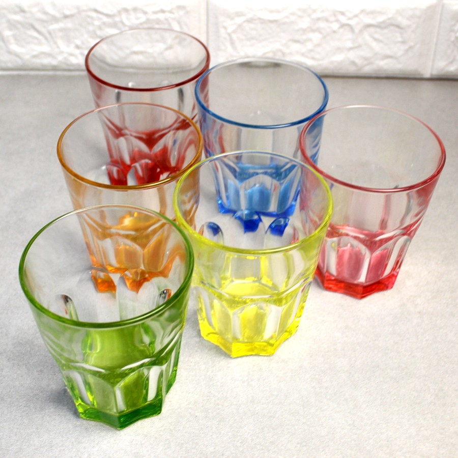 Набір склянок з різнобарвним дном Luminarc Брайт Колорс Нова Америка 270 мл 6 шт (J8933)